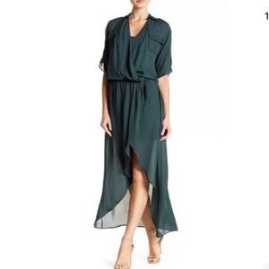 Haute Hippie Ashes Silk Faux Wrap Shirt Dress -401